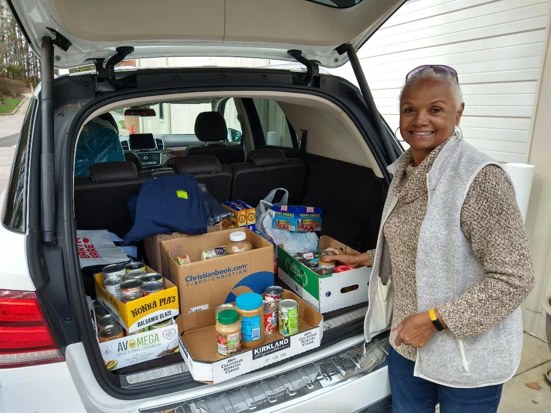Rev. Annie volunteering at Unity of Raleigh